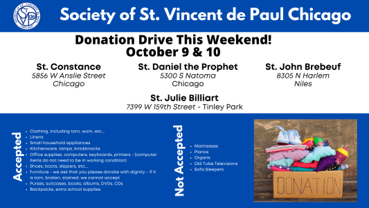 Donation Events – October 9 & 10