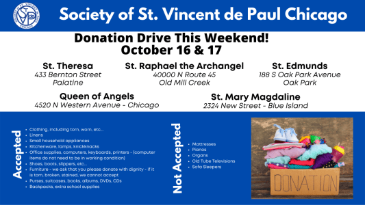 October 16 & 17 Donation Event