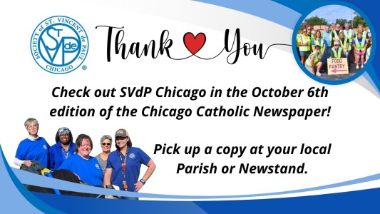 Check out SVdP Chicago in October 6th edition of Chicago Catholic Newspaper!
